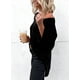 thumbnail image 3 of Sudadera con cuello redondo y manga 3/4 para mujer, 3 of 5
