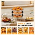 thumbnail image 4 of Walchoice 8 Inch Round Air Fryer Rack, 3Pcs Stackable Dehydrator Racks with Clamp and Silicone Feet, Stainless Steel Air Fryer Accessories for Normal Airfryer Oven Pot, Fit 4.2QT - 8QT Airfryer, 4 of 9