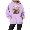 thumbnail image 2 of WEAIXIMIUNG Sweat-Shirt pour Femmes Graphique Tendance Décontracté Col Rond avec Poche Imprimé Hoodie, 2 of 3