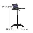 thumbnail image 4 of Flash Furniture Eve Sit to Stand Mobile Laptop Desk/Speaker's Lectern with Wheels, Black, 4 of 7