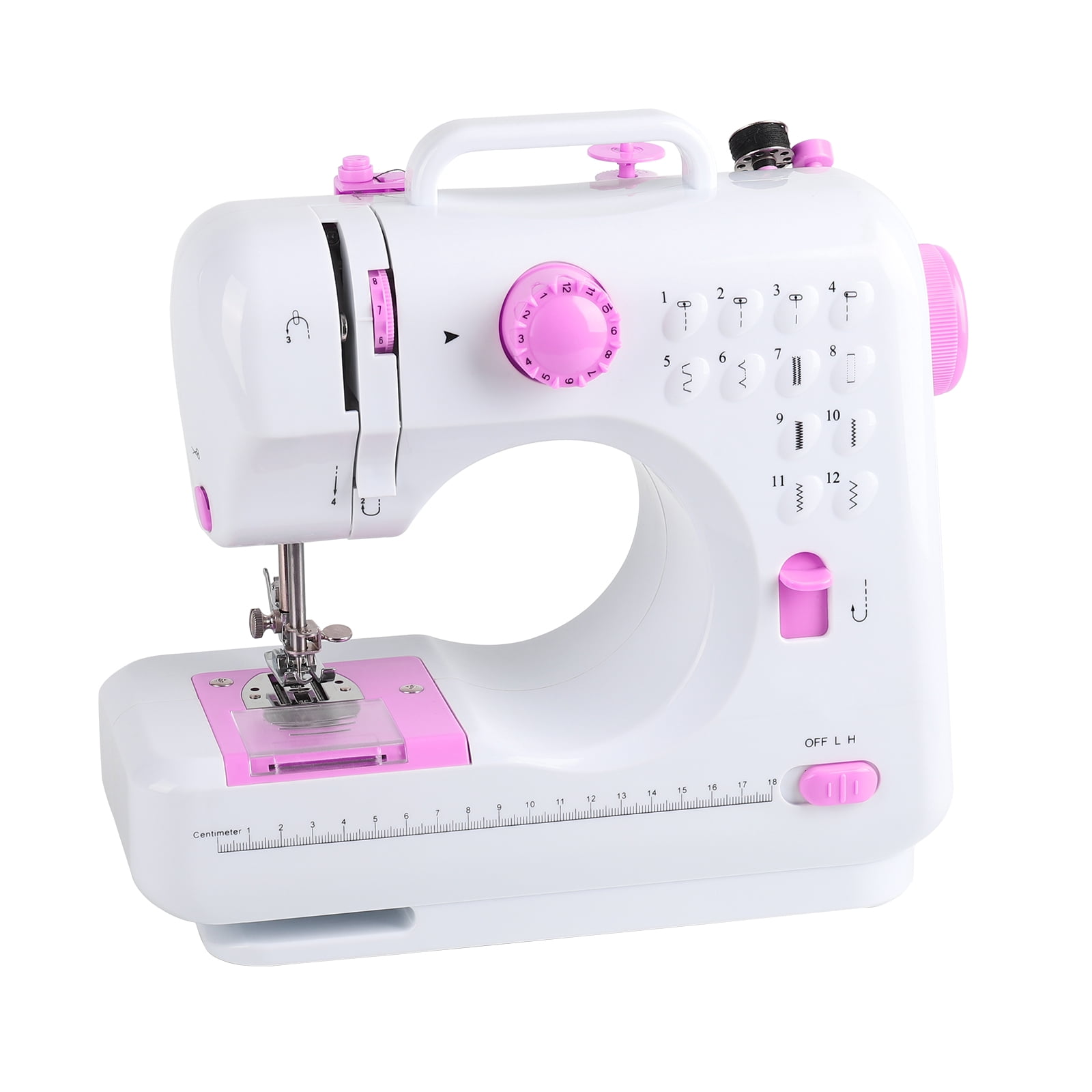 mini portable sewing machine -12 built-in stitches, double thread, double speed, pedals for children and women