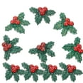 thumbnail image 3 of HOOWIFFY 50 Pieces Multi-Color Resin Holly Leaf Ornaments for Holiday Crafts, Seasonal Decorations, Festive Accents, 3 of 8