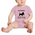 thumbnail image 2 of Warning: Protected by A Basset Hound Dog Funny Baby Rompers Infant Clothes (Pink,3-6 Months), 2 of 5