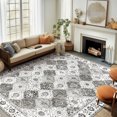 thumbnail image 3 of MJIAexp 8'x10' Moroccan Area Rug Washable Bedroom Rug Vintage Boho Area Rug Non-Slip Accent Throw Rug Stain Resistant Floor Carpet for Kitchen Entryway Living Room Office Boho Gray, 3 of 8