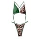 thumbnail image 4 of Gibobby Traje de baño de una pieza Traje de baño Seaxy Traje de baño Fruncido Mujer Traje sólido Halter Trajes de baño Piezas One Trajes de baño(Verde,M), 4 of 5