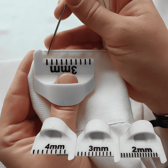 3Pcs Template for Sewing - Sewing Template Kit for Consistent Stitches, 3 Sizes Non-Slip Sewing Template, DIY Stitching Guide Tool for Seam Finishing, Quilting & Sewing Aids (White - 2mm, 3mm, 4mm)