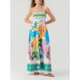 thumbnail image 5 of Gupgi Women Cami Dresses Beach Elements Print Spaghetti Strap Sleeveless Dresses A-line Dress Summer Long Dress, 5 of 9