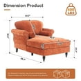 thumbnail image 2 of Aukfa Curved Arm Chaise Lounge Indoor Chair Oversized Mid-Century Modern Chair, 2 Pillows, Chenille, Orange, 2 of 10