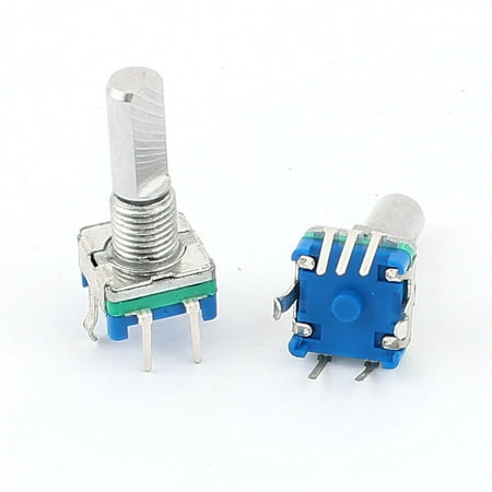 360 Push Rail - 2Pcs 5 Terminals 20 Detents Points 360 Degree Rotary Encoder w Push Button
