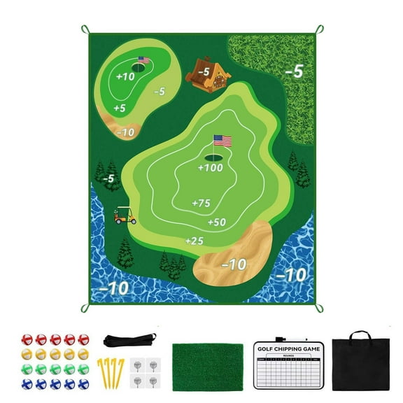 Golf Chipping Game Set Golf Hitting Training Mat Practice Outdoor Indoor for Adults Family for Backyard Office Home