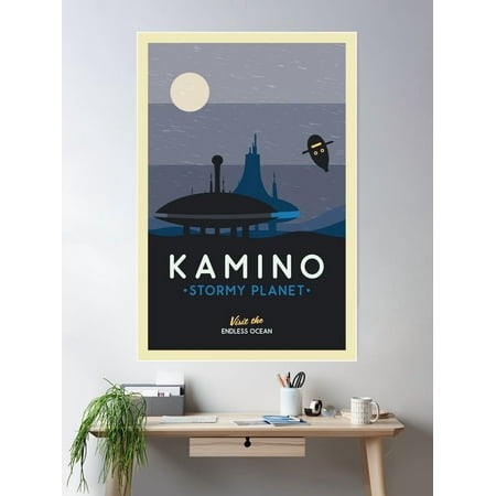 Kamino Stormy Planet Poster Poster Wall Art, Modern Wall Decor For Living Room Bedroom, 24x36 UNFRAMED