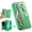 Green, variant on Dteck for Samsung Galaxy S24 FE 5G Wallet Case with Card Holder, RFID Blocking PU Leather Flip Cover Ring Holder Zipper Credit Card Slots, 2 in 1 Detachable Phone Case Compatible with MagSafe,Black