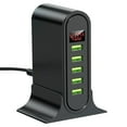 thumbnail image 2 of Vacemry under $5 2Pcs 5-Port USB Charger, Five USB Interface Digital Display Charger 5V4A Fast Charging Hub, Multi Port Wall Adapter with Smart IC for iOS Android Phones Tablets, 2 of 9
