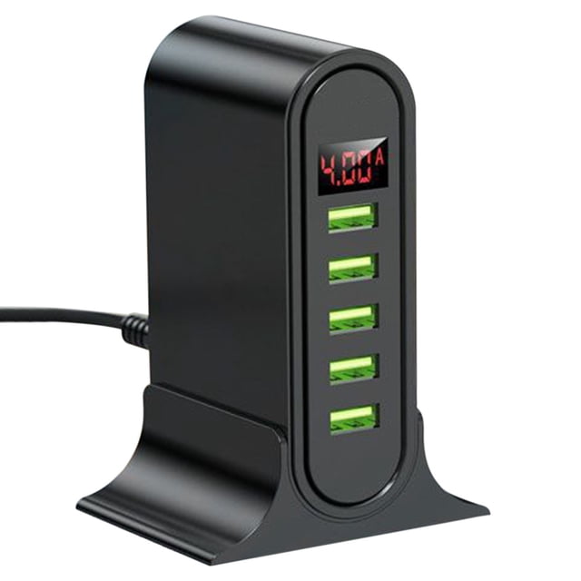 Five USB Interface Digital Charger 5V4A Charging Head With Multiple Protections Suitable For IOS And Android System Devices Charging Multifunctional Socket