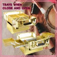 thumbnail image 5 of Ver Beauty Gold Aluminum Makeup Train Case – 4 Trays & Clear Top, 5 of 8