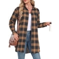 thumbnail image 4 of Cueply Womens Flannel Shirts Plaid Shacket Long Sleeve Button Down Collared Jacket Coats with Pockets, 4 of 6