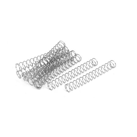 

0.4mmx5mmx35mm 304 Stainless Steel Compression Springs Silver Tone 10pcs