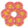 thumbnail image 7 of Yayeee 6 PCS Drink Coasters with Holder Set Woven Absorbent Round Tabletop Hot Pad, Happy Faces, 7 of 7