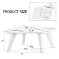 thumbnail image 6 of Small Cloud Coffee Table, 35.4" White Marbling Modern Tea Table, Irregular Low Center Table for Small Spaces Living Room Bedroom, Simple End Table with 4 Legs, 6 of 7