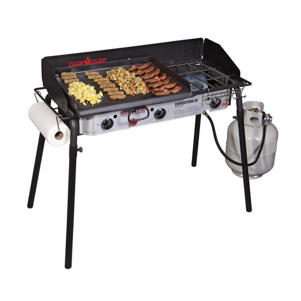 Camp Chef Expedition 3X Stove with 18"x24" Griddle 3 Burners at
