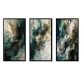 thumbnail image 2 of Designart "Inner Worlds of Marble Green and Black III" Modern Geometric Framed Wall Art Set Of 3 - Green Abstract Frame Gallery Wall Set For Home Decor, 2 of 7