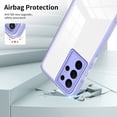 thumbnail image 5 of SaniMore for Samsung Galaxy S22 Ultra Case Slim Transparent [Not Yellowing Technology], Rugged PC & TPU Bumpers Built-in Detachable Lens Protector Shockproof Protective Cover, Purple, 5 of 7