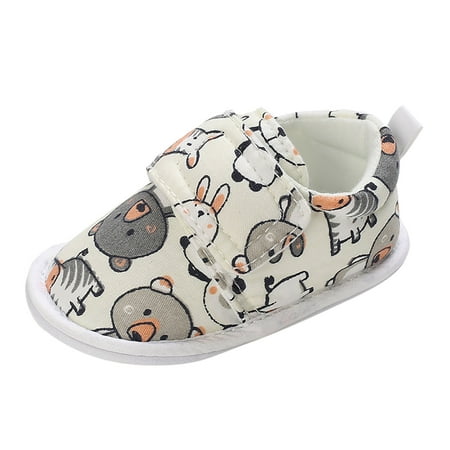 

18 Month Girl Autumn And Winter Children Baby Toddler Shoes Flat Bottom Lightweight Comfortable Hook Loop Cute Cartoon Print Bi Rite