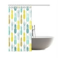 thumbnail image 2 of WOPOP Tropical Shower Curtain, Blue Yellow Pineapples Polyester Fabric Shower Curtain Bathroom Sets 66x72 Inches, 2 of 3