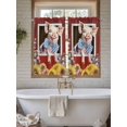 thumbnail image 4 of Pig Sunflowers Living Room Curtains 2 Panel, Eucalyptus Leaves Floral Bees Red Barn Cafe Window Treatment, Farmhouse Bedroom Bathroom Kitchen Curtains Drapes 104"x45", 4 of 6