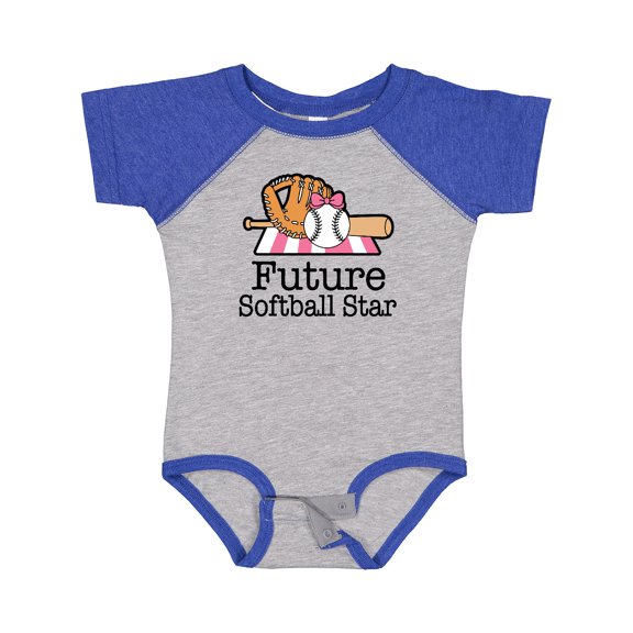Inktastic Future Softball Star Sports Glove Girls Girls Baby Bodysuit