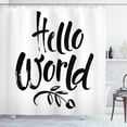 thumbnail image 1 of Ambesonne Saying Shower Curtain, Hello World Tree and Words, 69"Wx84"L, Charcoal Grey White, 1 of 3