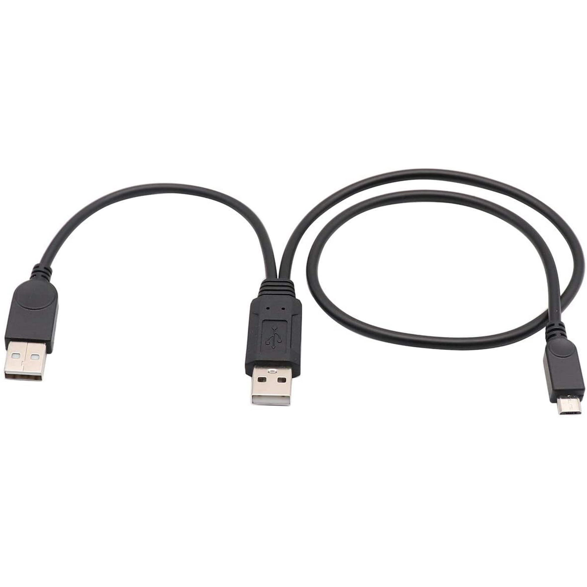 zdyCGTime Dual Power Micro USB Cable, USB 2.0 to Micro USB 5 Pin Y Adapter Cord External Hard Drive - 2 USB A | Walmart Canada