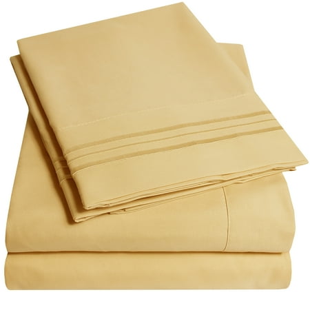 Sweet Home Collection 1800 Series Bed Sheets - Extra Soft Microfiber Deep Pocket Sheet Set - Camel, Full