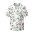 thumbnail image 6 of Kdxio Men's Hawaiian Shirt for Men Short Sleeve Shirt Lilies Flowers Summer Casual Holiday Beach Button Down T-Shirts, 6 of 7