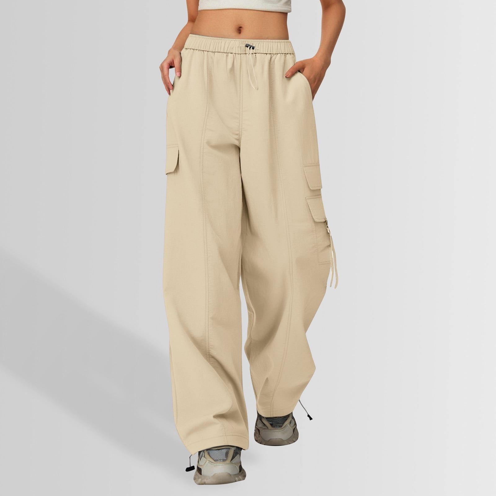 Ediodpoh Cargo Pants for Girls Casual High Waisted Drawstring