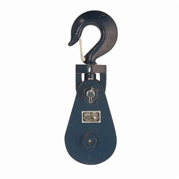 Snatch Block, Wire Rope, 7/8 in Max Cable Size, 30,000 lb Max Load, Painted 6I-15T10