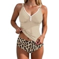 thumbnail image 2 of Mifsaly Women's Tankini Swimsuits Tropical Print V Neck Tummy Control Bathing Suits Crisscross Back Adjustable Straps Modest Swimwear Summer Beach Holiday 2 Piece Swimsuit XL, 2 of 8