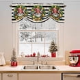 thumbnail image 2 of Vintage Gnome Tie Up Valances Curtain, Christmas Star Gift Black White Striped Adjustable Rod Pocket Short Window Treatment Tie Up Curtains Valances for Kitchen Living Room Bathroom 54x18 Inches, 2 of 9