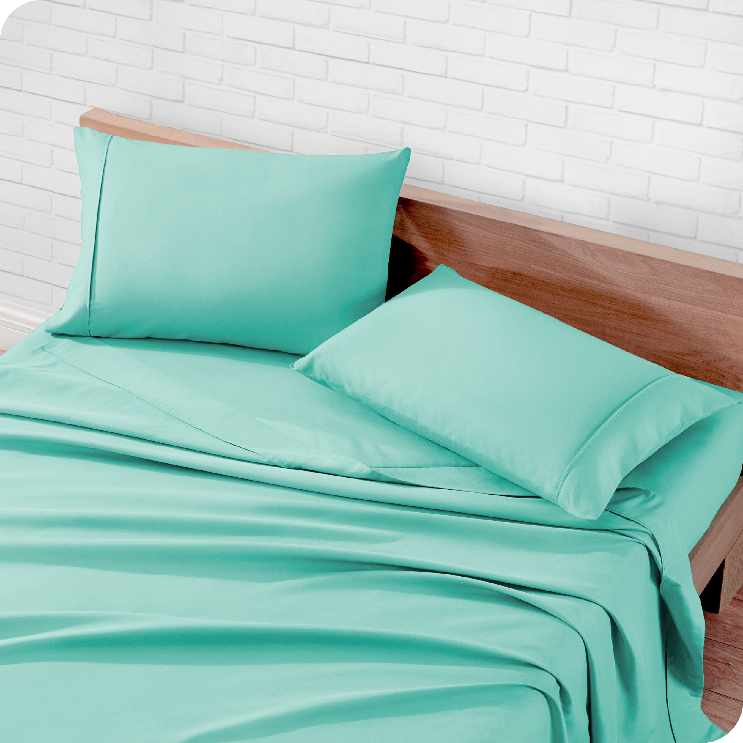 Bare Home Premium 1800 Ultra-Soft Microfiber Pillowcase Set - Double Brushed - Hypoallergenic - Wrinkle Resistant (Standard Pillowcase Set of 2, Turquoise)