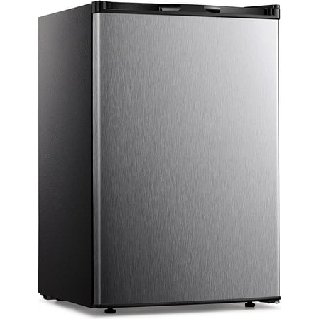 Compact Upright Freezer with Reversible Single Door,Removable Shelves with Adjustable Thermostat (Stainless Steel)