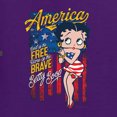 thumbnail image 5 of Wild Bobby, Betty Boop America Land of the Free Home of the Brave Betty Boop Unisex Crewneck Sweatshirt, Purple, Large, 5 of 5