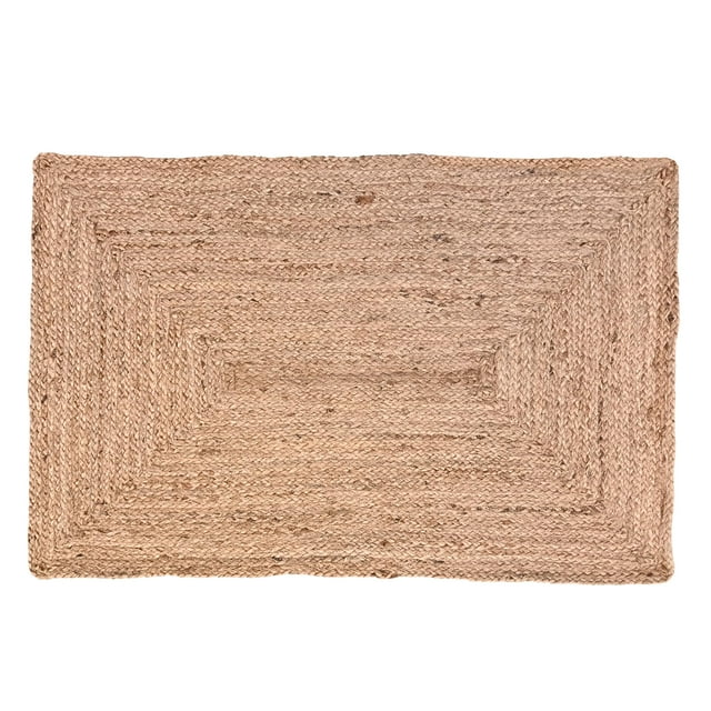 Alfombra Ramanta Home tejida a mano en yute trenzado, 60 x 90 cm, natural