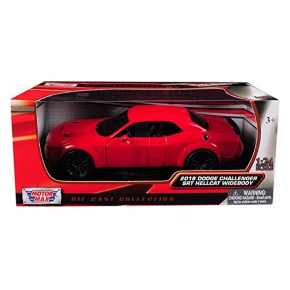 2018 Dodge Challenger SRT Hellcat Widebody Red 1/24 Diecast Model Car by Motormax