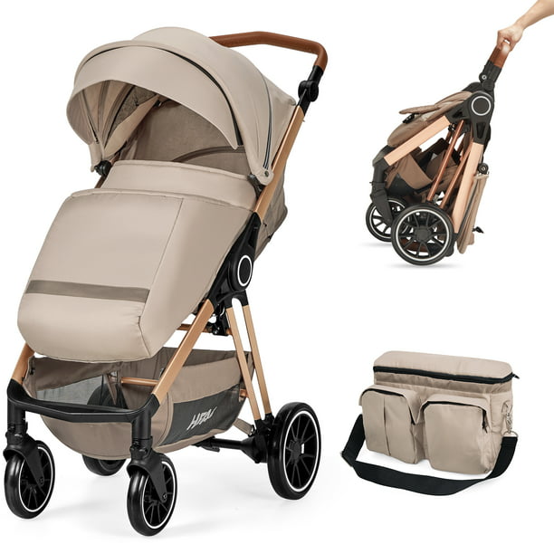 HEAO 2-in-1 Lightweight Baby Stroller with Mom Bag Newborn Infant & Adjustable Bassinet