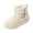 White, variant on EKVAHL Women’s Walking Shoes Platform Winter Ankle Boots, Soft Faux Suede Upper Warm Lined Short Booties, Adjustable Metal Buckle Decor, Non‑Slip Thick Sole Footwear