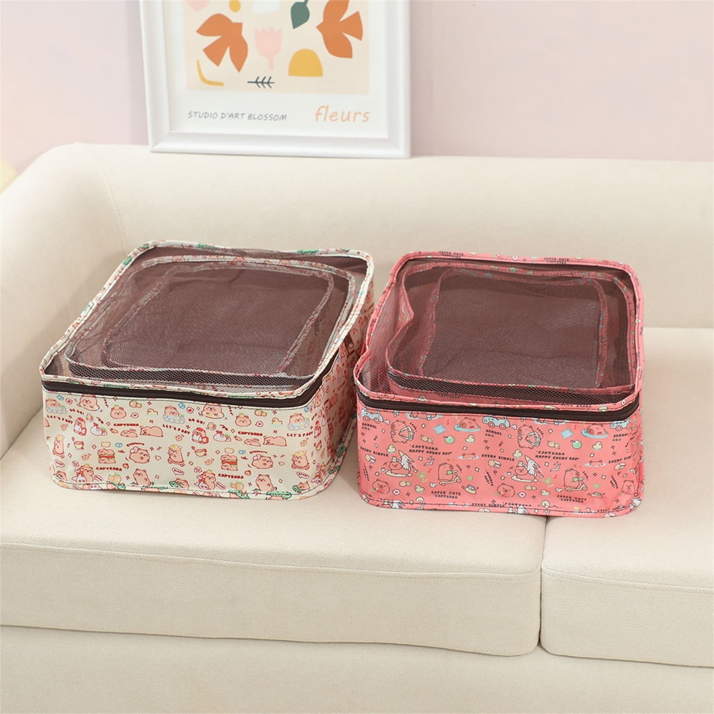BQBQERT 6Pieces Luggage Organizers Set Packing Cubes with Water Materials Includes Shoe Bag and Toiletry Pouches
