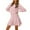 Pink, variant on Kilaqueen Sweater Dresses for Women Crew Neck Long Lantern Sleeve Elegant Knit Sweater Dresses Solid Color 2025 Fall A-Line Dresses