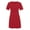 Red, variant on Rutainlusire Womens Dresses Women Casual Short Sleeve O-Neck Solid Ladies Loose Mini Dress
