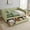 Green-With Drawers, variant on Twin Size Upholstery Daybed with Trundle and USB, Twin to King Design Adorable Wave Shaped Extendable Linen Sofa Bed Cozy Gingham Daybed, for Living Room and Bedroom