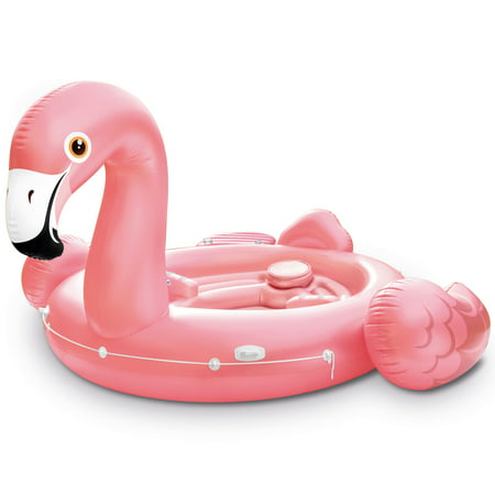 Intex Flamingo Party Inflatable Island Ride On Swimming Pool Float, 73